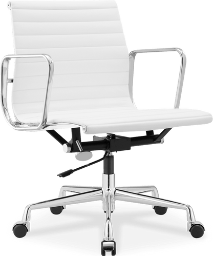 Eames EA117 Office Chair - Premium Reproduction - Polished Aluminum Frame White (Estimated lead time: 8-10 weeks)