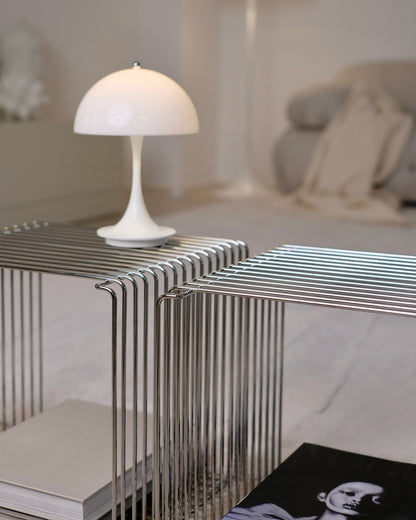 Linea Wire Side Table - Stainless Steel