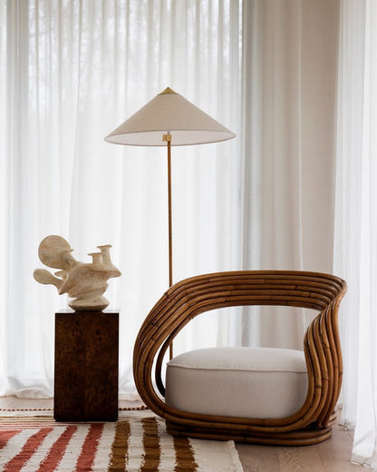 Conical Floor Lamp 154cm - Linen