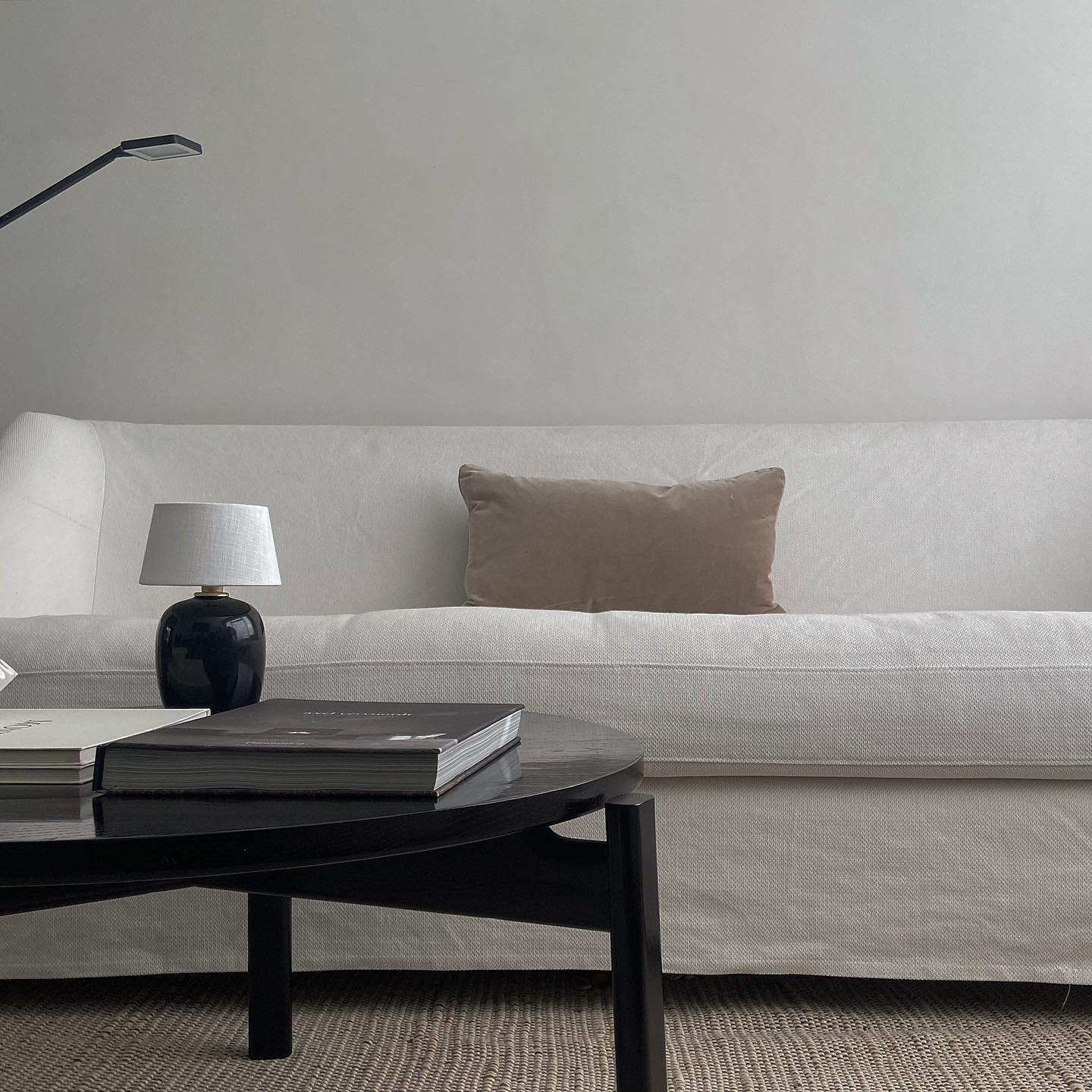 Maya Portable LED Table Lamp 20cm - Ceramic & Linen