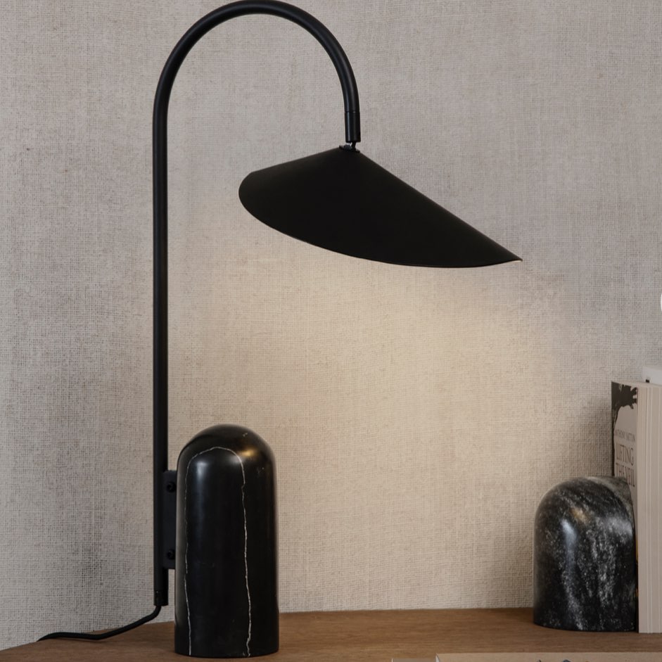 Leaf Table Lamp - Black Marble