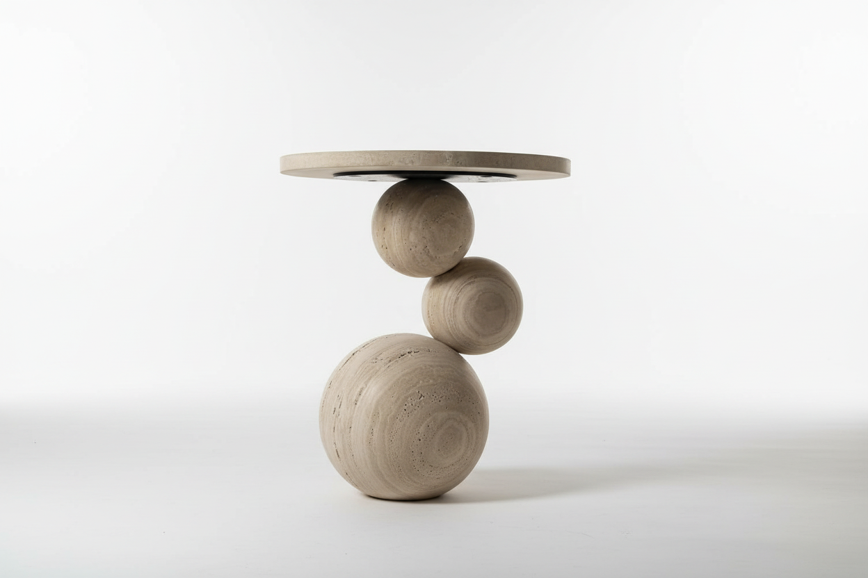 Tributo Side Table - Travertine