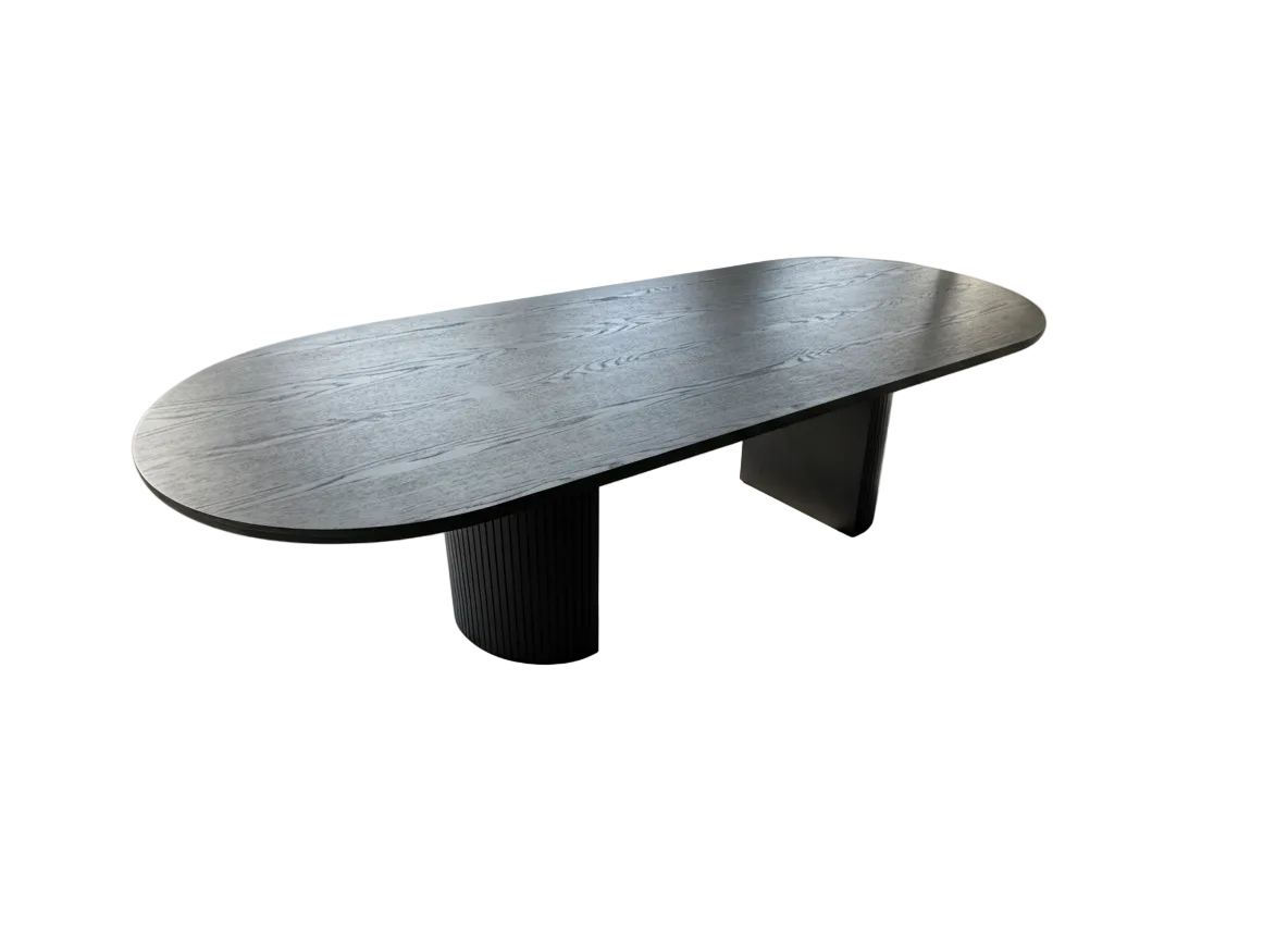 Eclipse Dining Table Long - Black Oak Wood - 258cm