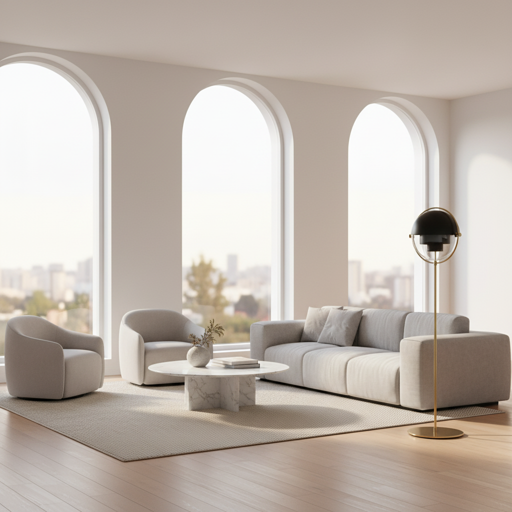 Sfera Floor Lamp - Black/Brass