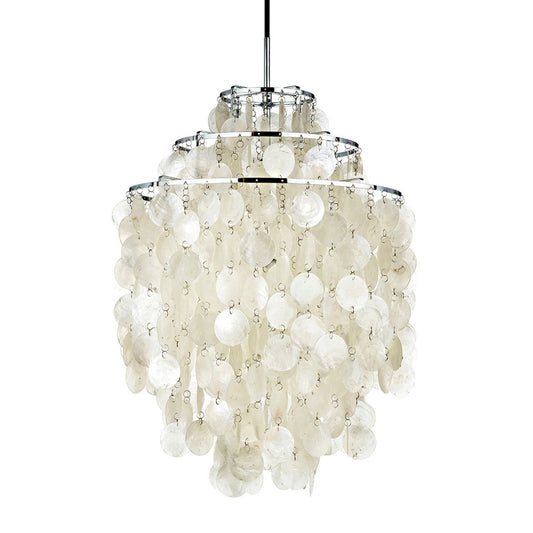 Verano Mother Of Pearl Pendant Lamp 45cm - Chrome