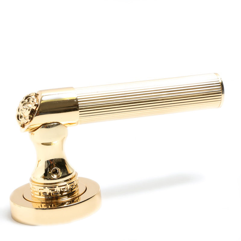 Medusa Classic Door Handles Set - Die Cast Bronze - 24k Gold