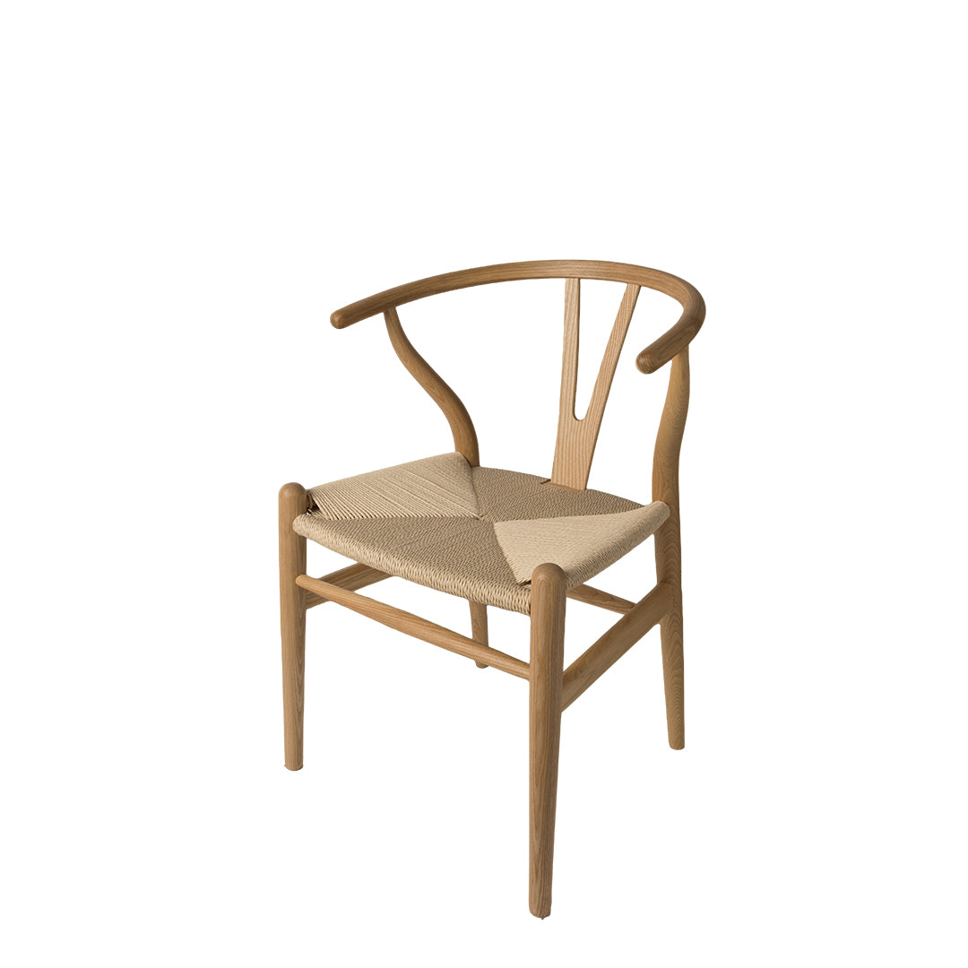 CH24 Wishbone Armchair Premium Reproduction - Natural Ash Wood / Natural Cord