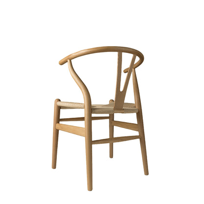 CH24 Wishbone Armchair Premium Reproduction - Natural Ash Wood / Natural Cord