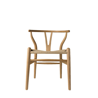 CH24 Wishbone Armchair Premium Reproduction - Natural Ash Wood / Natural Cord