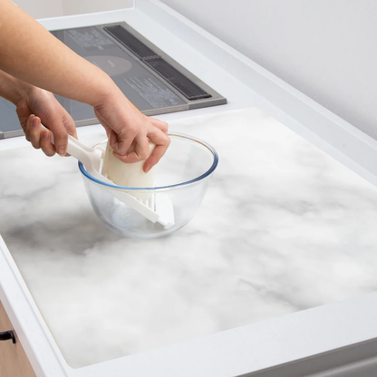 White Marble Pattern Kitchen Countertop Silicone Mat 60x90cm