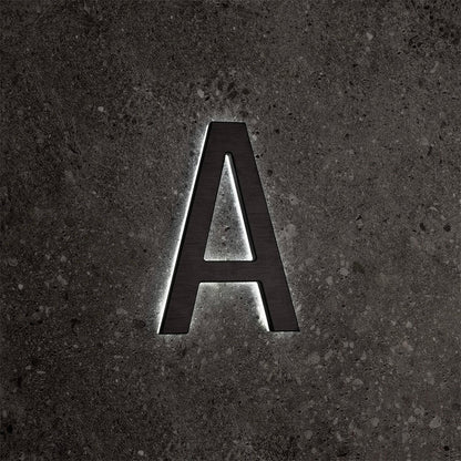 LUMO Lighting | Contemporary Illuminated Address Number 5" (Outdoor) - Black/Brushed Aluminum Black Brushed Aluminum A