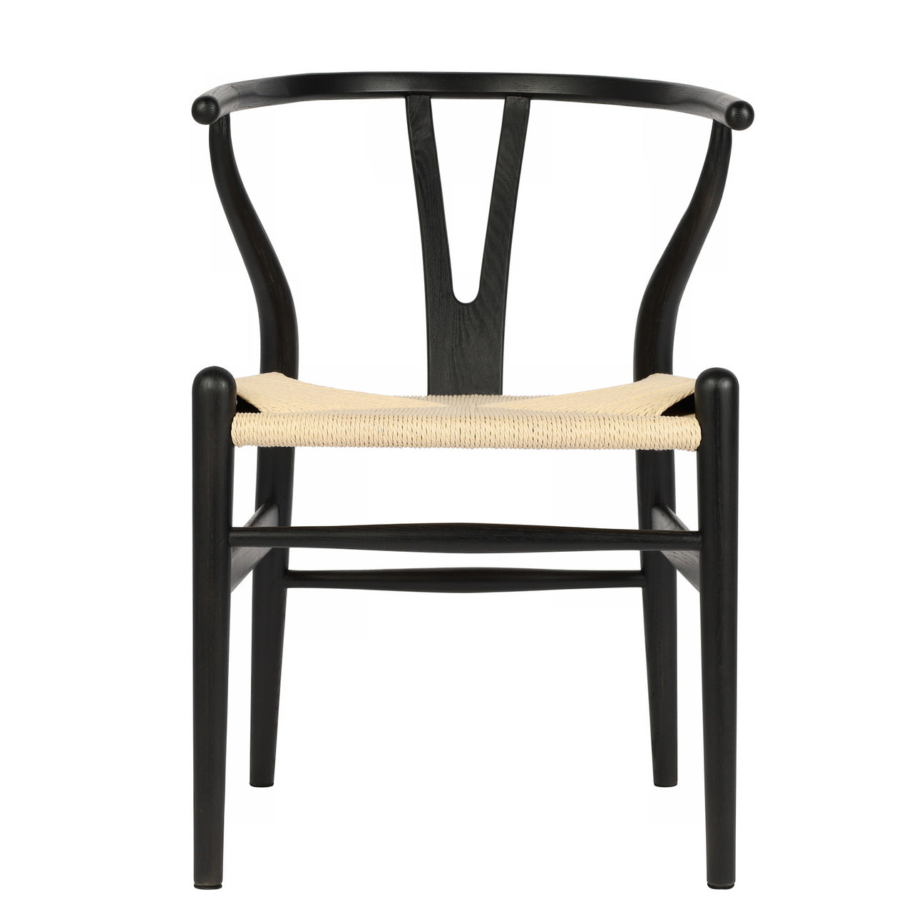 Wishbone Armchair - Black Beech / Natural Cord