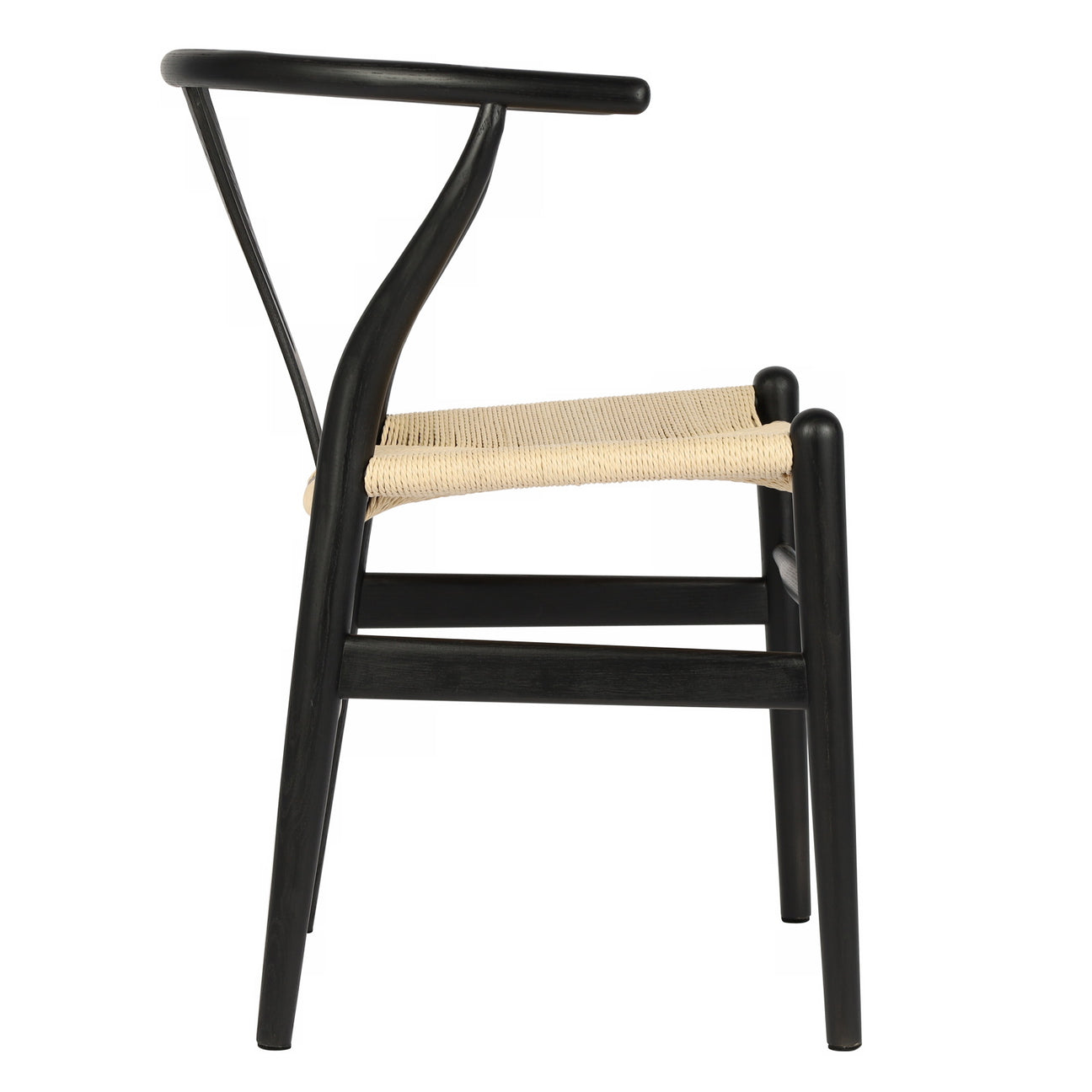 Wishbone Armchair - Black Beech / Natural Cord