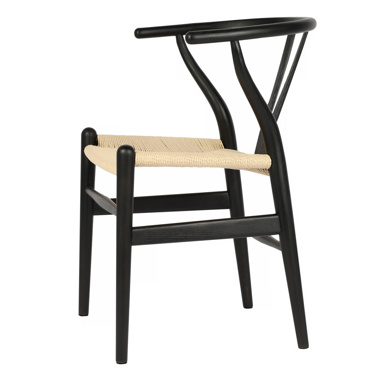 Wishbone Armchair - Black Beech / Natural Cord