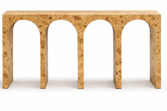 Arch Table - Wooden Veneer Poplar Burlwood