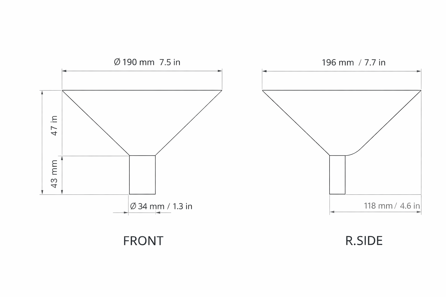 Conic Wall Lamp - Stainless Steel - Indoor/Outdoor