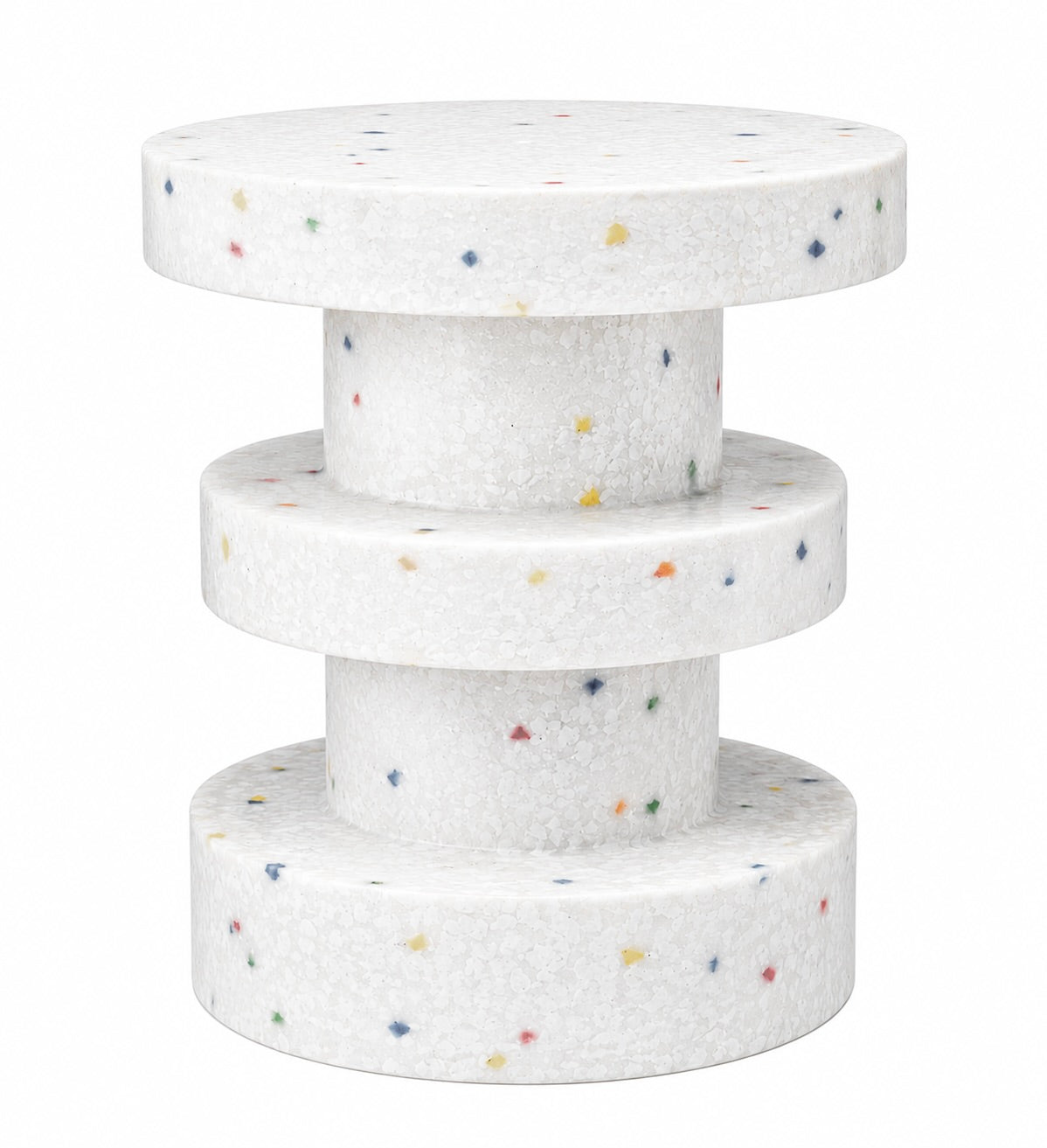 Speck Stool - Style 2 Style 2 - White Mixed HP-11 (In Stock)