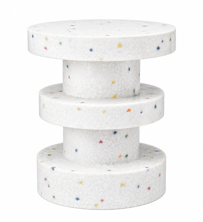 Speck Stool - Style 2 Style 2 - White Mixed HP-11 (In Stock)