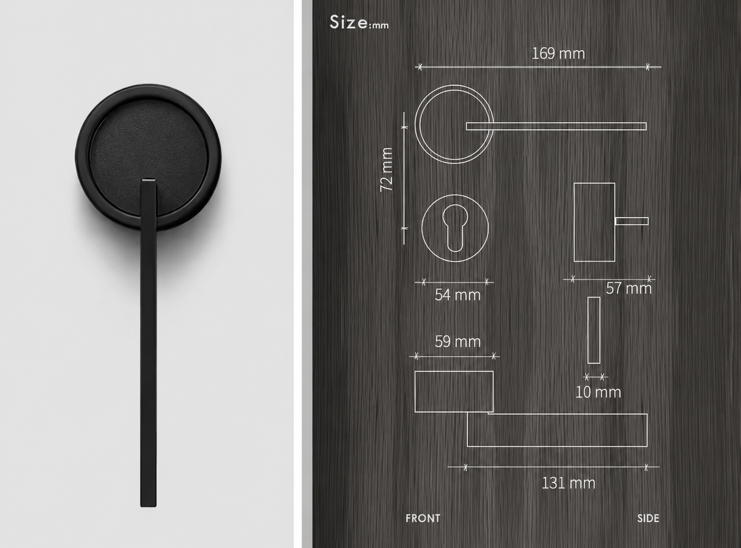 Axis Door Handle Set - Black