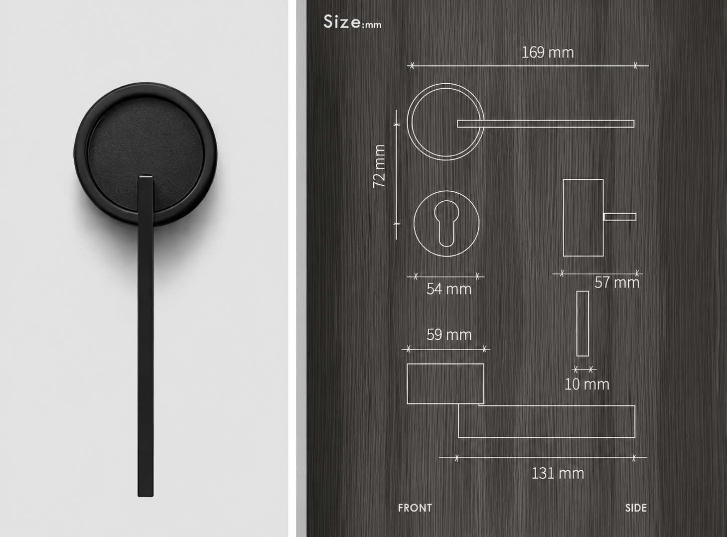 Axis Door Handle Set - Black