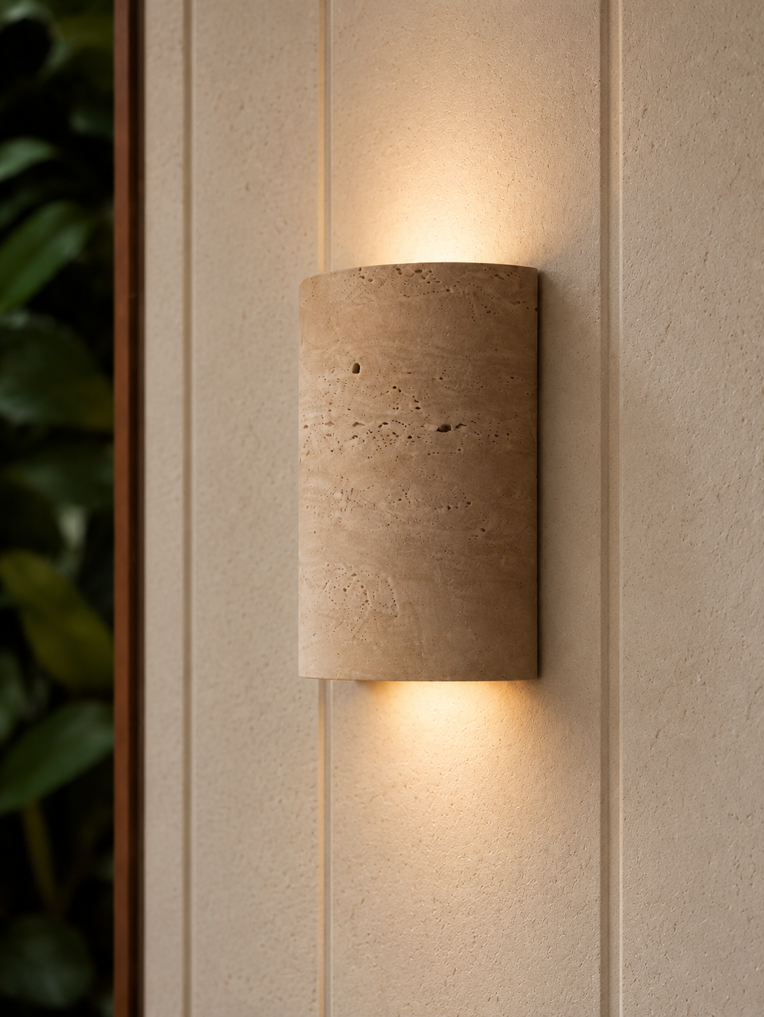 Tivano Light Up/Down Wall Sconce in Travertine (Indoor & Outdoor)