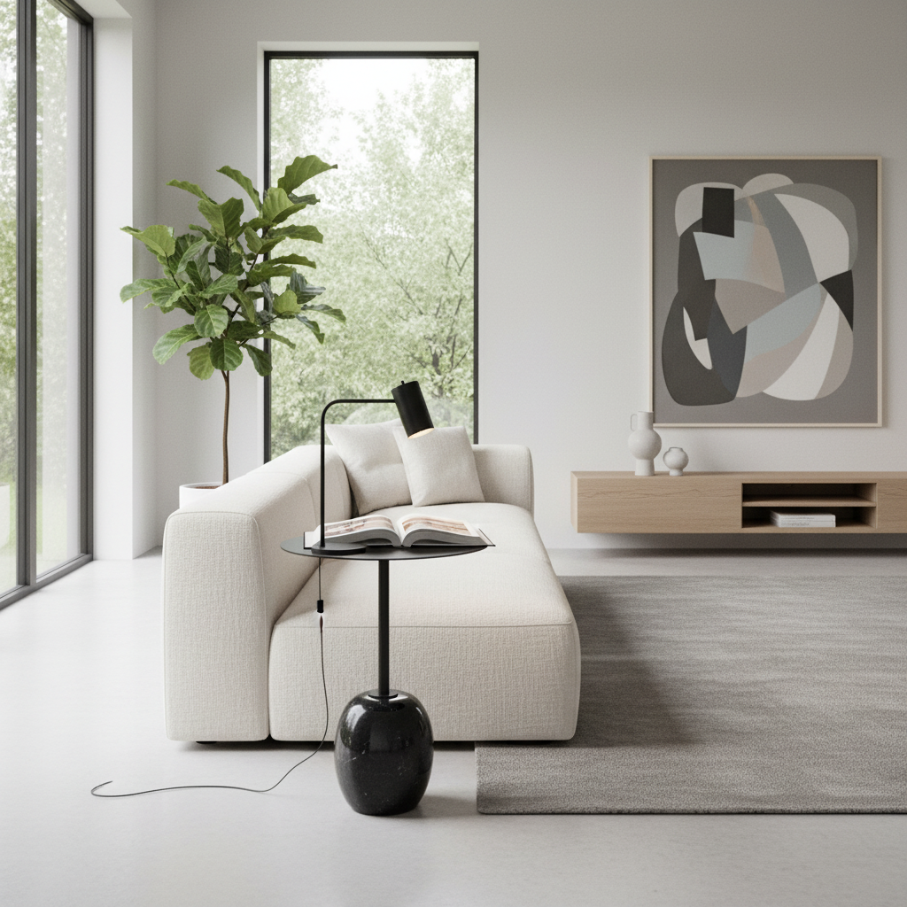 Dolce Side Table - Black Marble