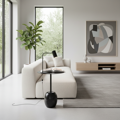 Dolce Side Table - Black Marble