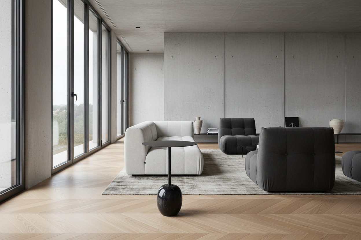 Dolce Side Table - Black Marble