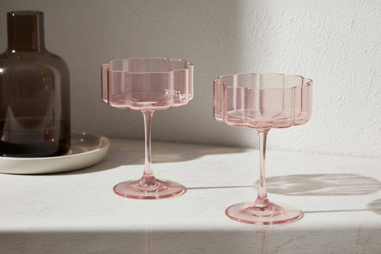 Bloom Champagne Coupe Glasses (Set Of 2) - Multiple Colors Available