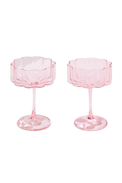 Bloom Champagne Coupe Glasses (Set Of 2) - Multiple Colors Available