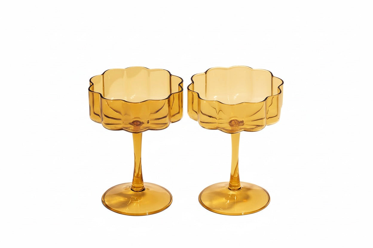 Bloom Champagne Coupe Glasses (Set Of 2) - Multiple Colors Available