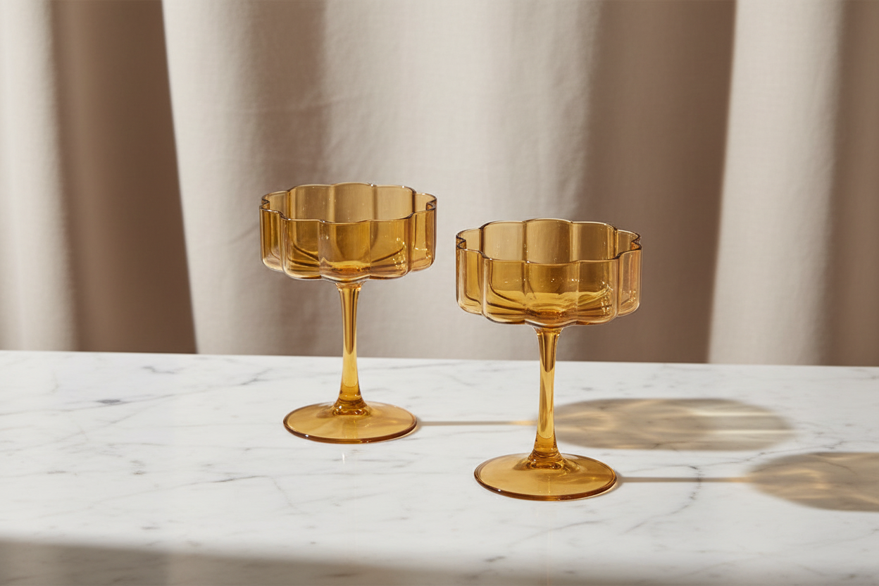 Bloom Champagne Coupe Glasses (Set Of 2) - Multiple Colors Available