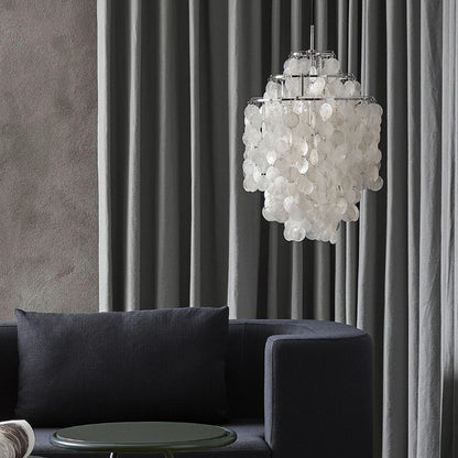Verano Mother Of Pearl Pendant Lamp 45cm - Chrome