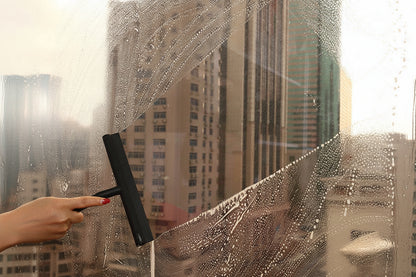 Bathroom Wiper / Squeegee Set - Black (Silicone Hook)