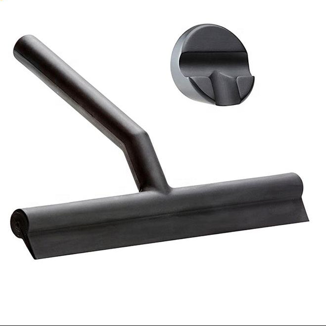 Bathroom Wiper / Squeegee Set - Black (Magnet Hook)