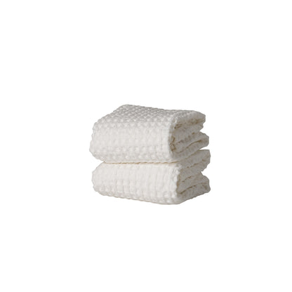 MODERNISM Waffle Hand Towel Set Of 2 - 100% cotton - 70 x 50 cm Cream White