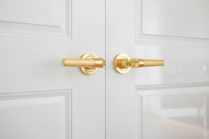 Medusa Classic Door Handles Set - Die Cast Bronze - 24k Gold