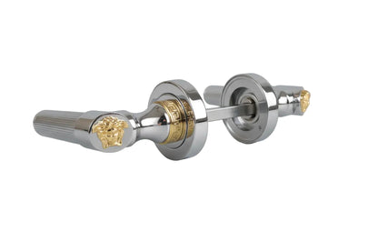 Medusa Classic Door Handles Set - Die Cast Bronze - Chrome / 24k Gold