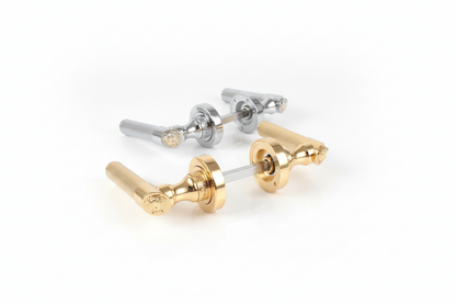 Medusa Classic Door Handles Set - Die Cast Bronze - Chrome / 24k Gold
