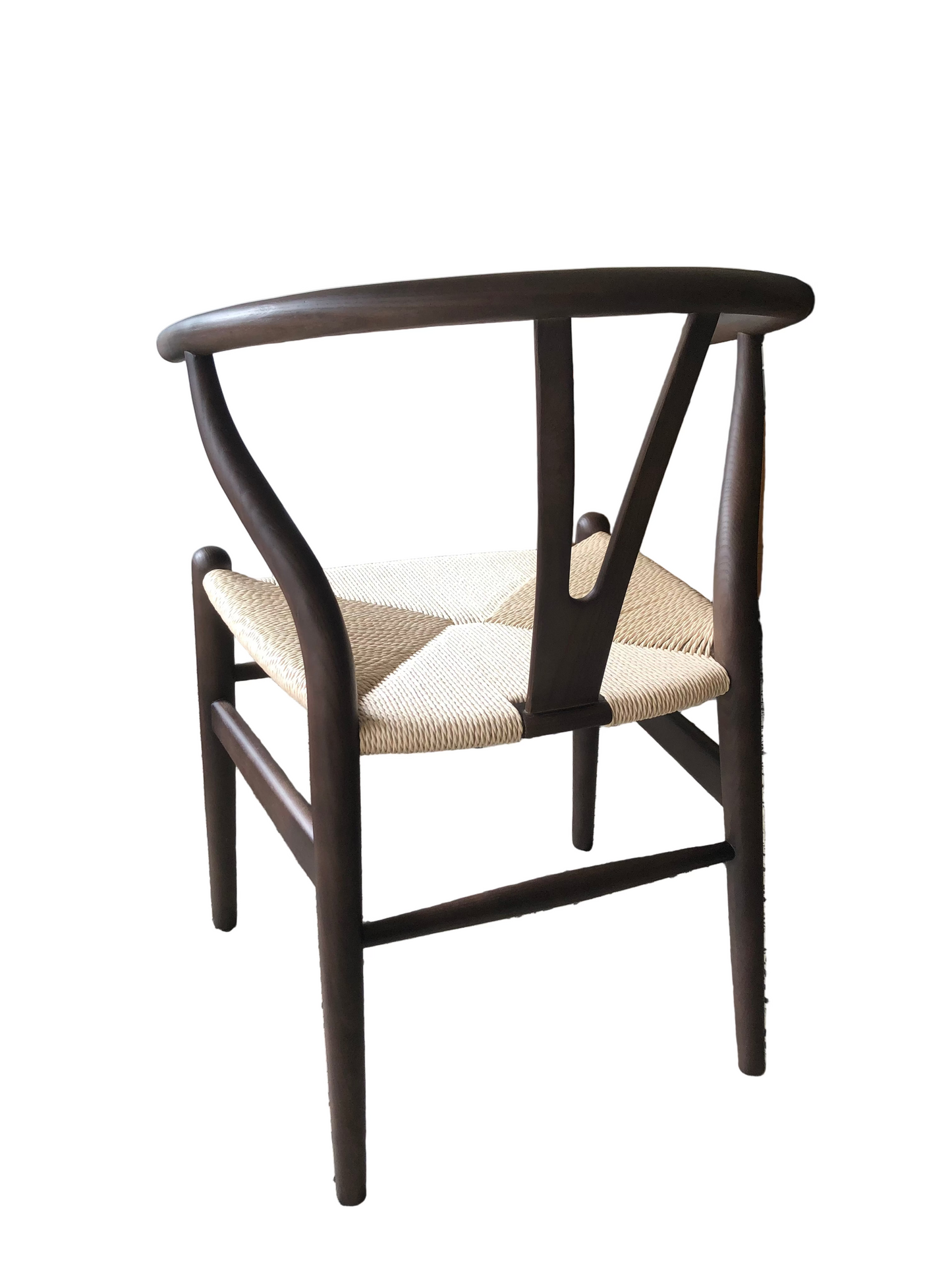 CH24 Wishbone Armchair Premium Reproduction - Dark Stained Ash Wood / Natural Cord