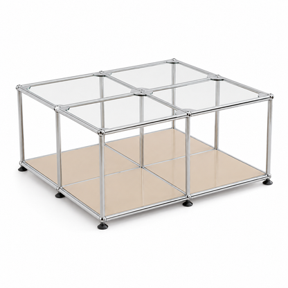 Block Coffee Table Beige (Lead Time: 8-12 Weeks) Glass