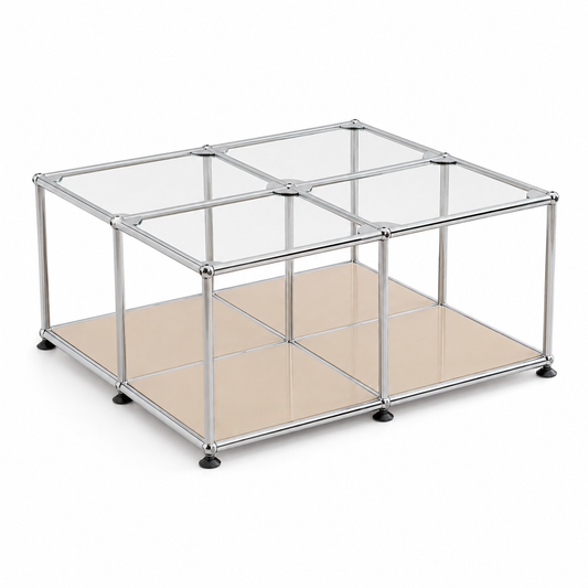 Block Coffee Table Beige (Lead Time: 8-12 Weeks) Glass