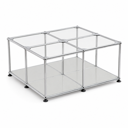 Block Coffee Table Light Grey (Lead Time: 8-12 Weeks) Glass