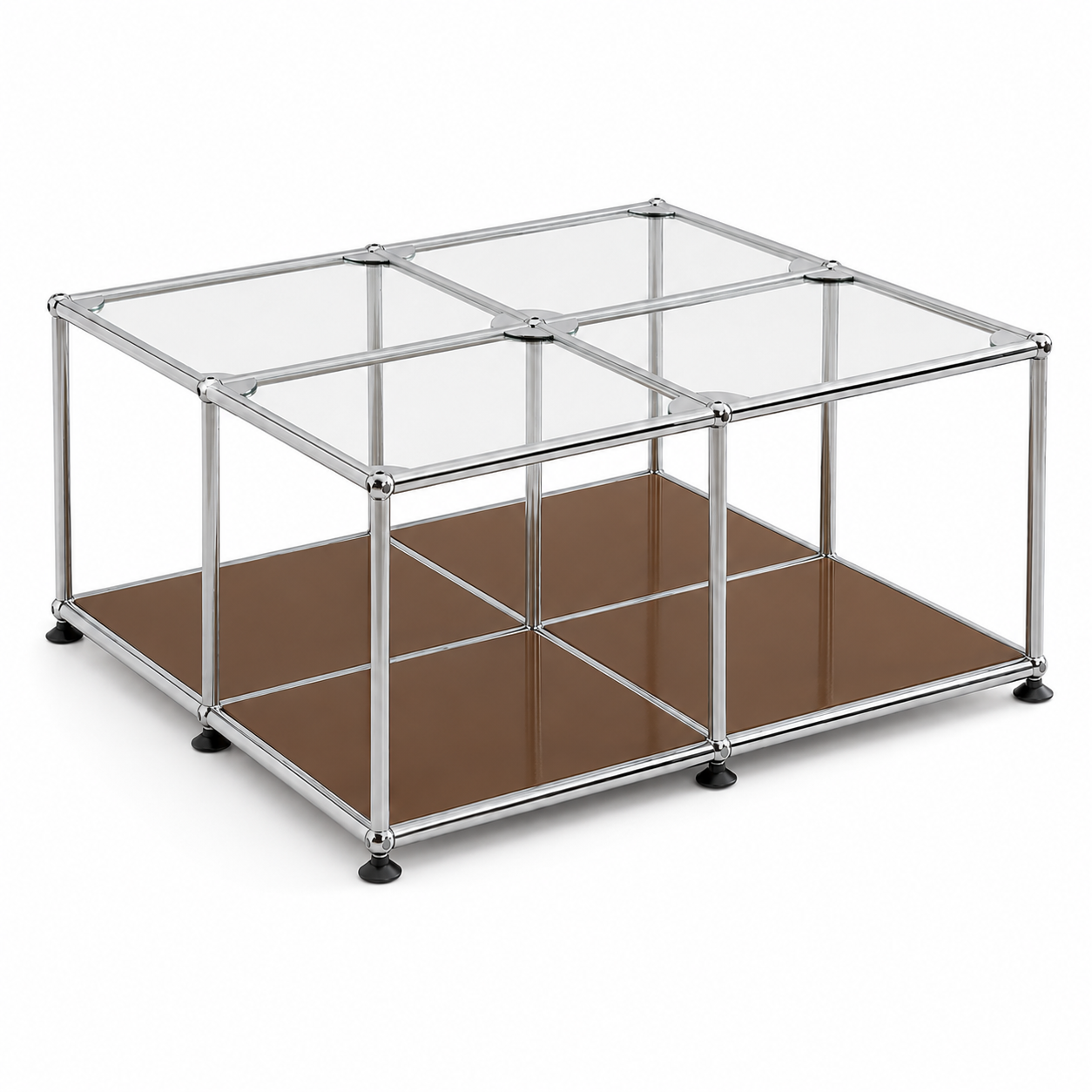Block Coffee Table Brown (Lead Time: 8-12 Weeks) Glass