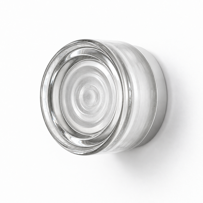 Helio Round Glass Wall Sconce Ripple Clear Satin Nickel
