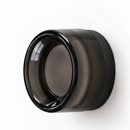 Helio Round Glass Wall Sconce Dimple Smoke Black