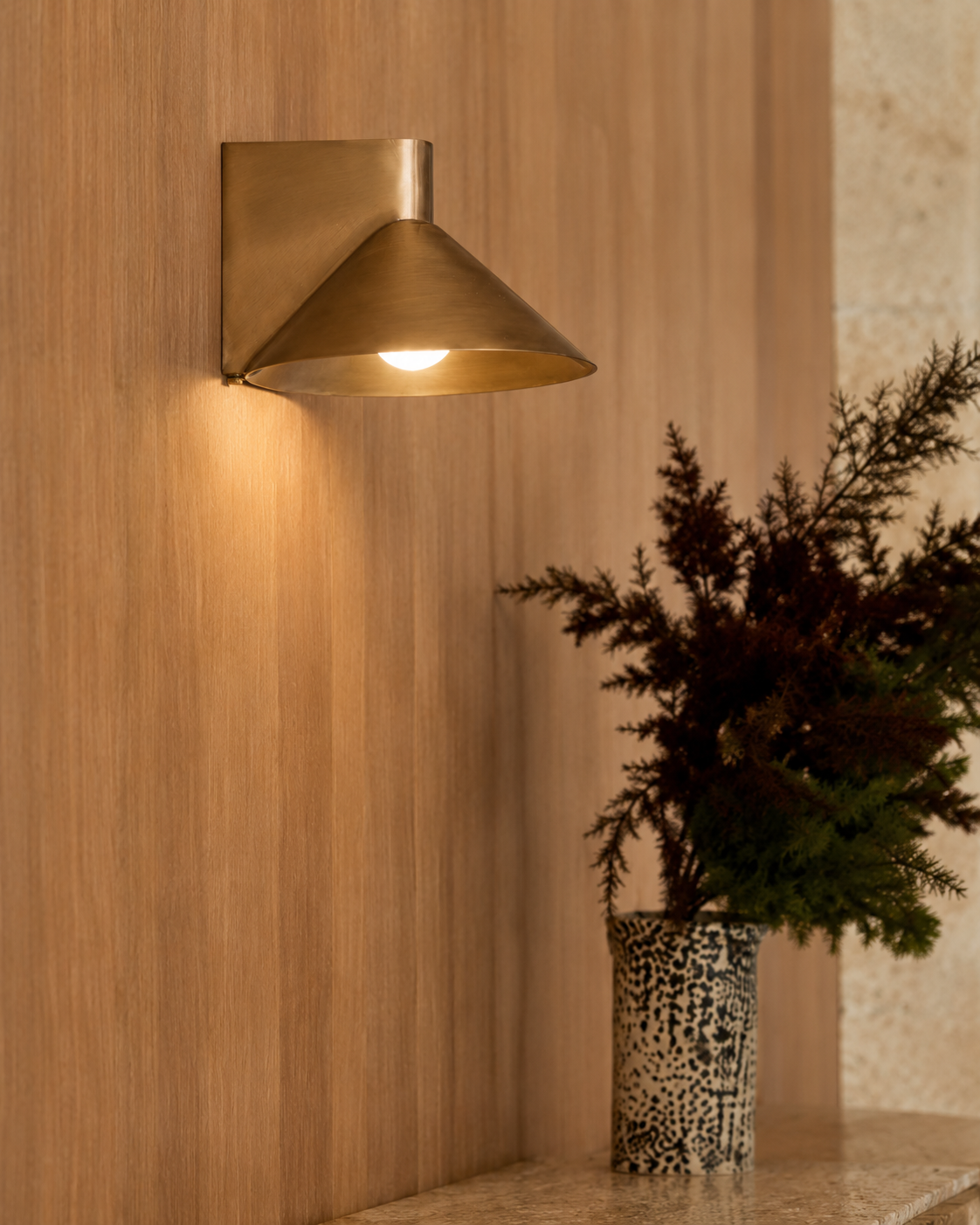 Conic Wall Lamp - Polished Brass - Indoor/Outdoor