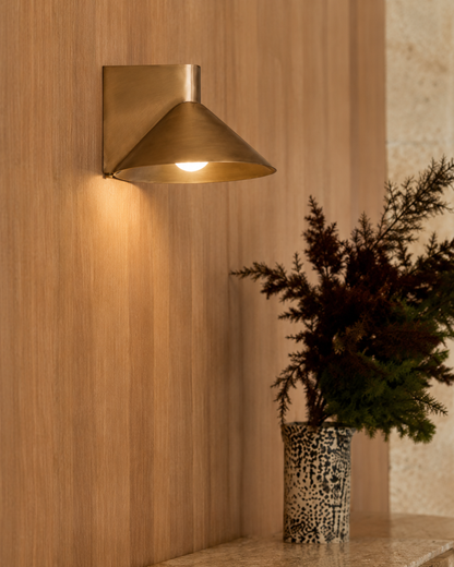 Conic Wall Lamp - Polished Brass - Indoor/Outdoor