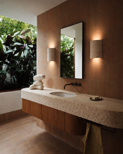 Tivano Light Up/Down Wall Sconce in Travertine (Indoor & Outdoor)