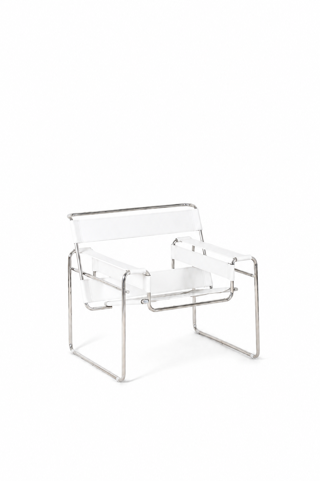 Wassily Armchair - Premium Reproduction White Stainless Steel (Lead Time: 8-10 weeks)